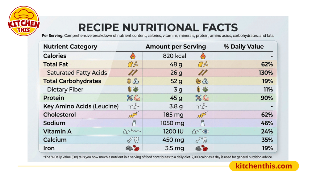 Nutritional Information for Creamy Garlic Chicken Alfredo