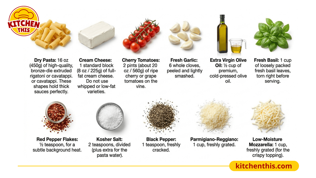 Essential Ingredients for the Best Baked Cream Cheese Pasta