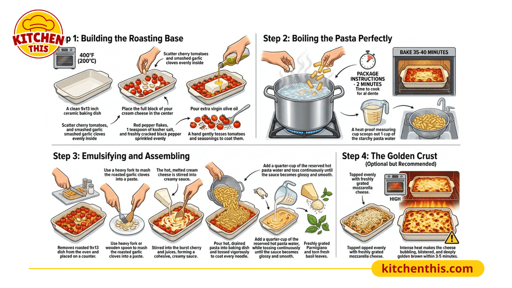 Professional Preparation Method for the Best Baked Cream Cheese Pasta
