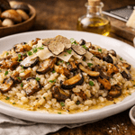Wild Mushroom Risotto with Parmesan and White Truffle Oil